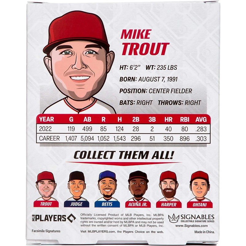 Signables Mike Trout Los Angeles Angels Série Signature Collection