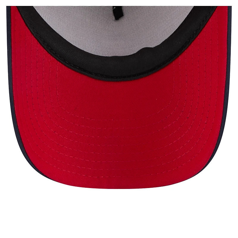 Casquette ajustable New Era blanche/bleu marine Los Angeles Angels peinte en A 9FORTY Trucker pour tout-petit