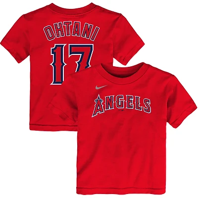 Toddler Nike Shohei Ohtani Red Los Angeles Angels Player Name & Number T-Shirt