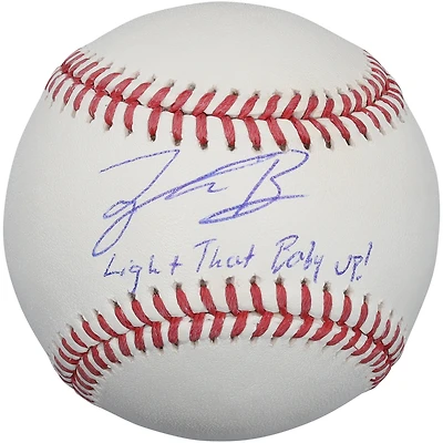 Balle de baseball autographiée par Tyler Bremner des Angels de Los Angeles avec l'inscription « Light That Baby Up ! »