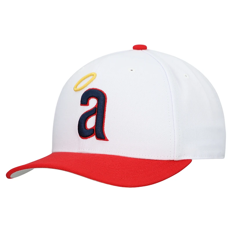 Casquette ajustable unisexe Mitchell & Ness blanche Los Angeles Angels Basic Coop Pro