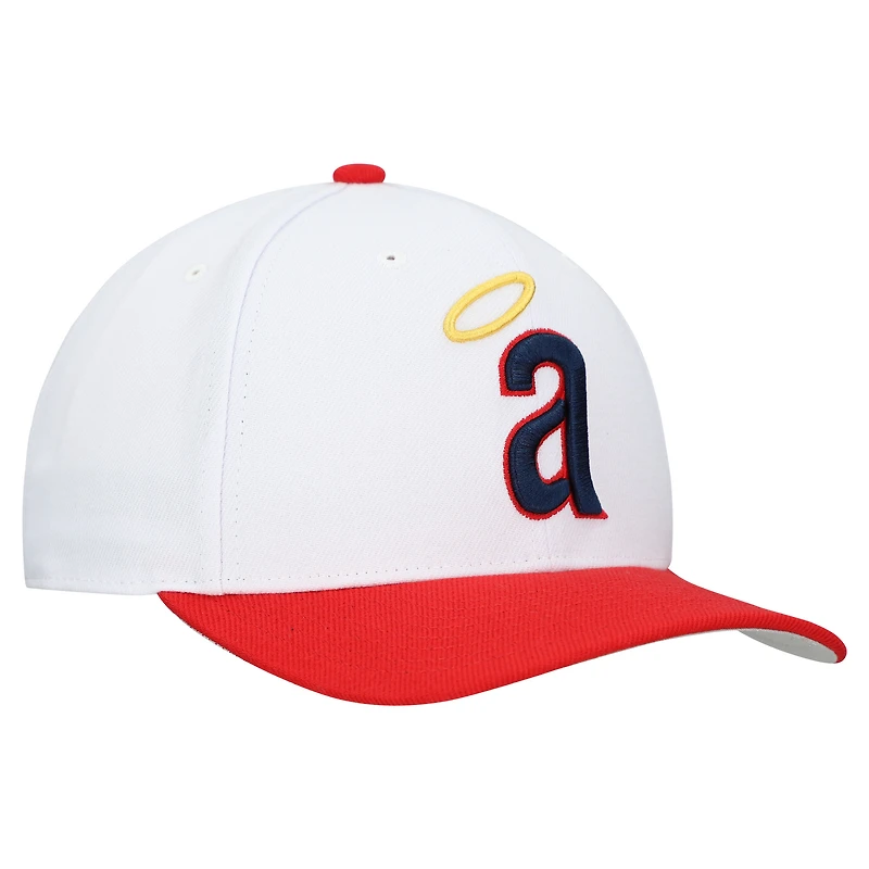 Casquette ajustable unisexe Mitchell & Ness blanche Los Angeles Angels Basic Coop Pro
