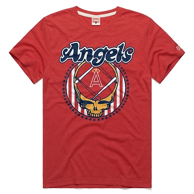 Unisex Homage Red Los Angeles Angels MLB x Grateful Dead Americana Tri-Blend T-Shirt