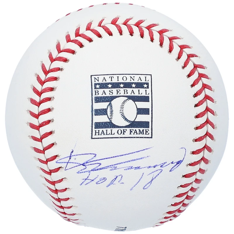 Vladimir Guerrero a autographié le logo du Temple de la renommée des Los Angeles Angels avec l'inscription « HOF 18 »