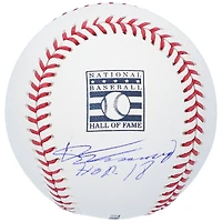 Vladimir Guerrero a autographié le logo du Temple de la renommée des Los Angeles Angels avec l'inscription « HOF 18 »