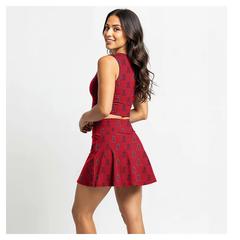 Ensemble débardeur et jupe-short en tricot rouge Los Angeles Angels de Concepts Sport pour femmes
