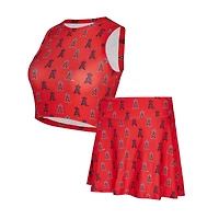 Ensemble débardeur et jupe-short en tricot rouge Los Angeles Angels de Concepts Sport pour femmes
