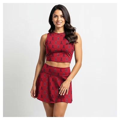 Ensemble débardeur et jupe-short en tricot rouge Los Angeles Angels de Concepts Sport pour femmes
