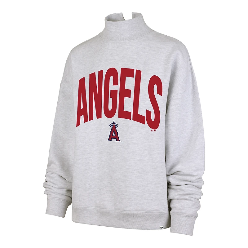 Sweat-shirt à col montant Subtle Muse gris chiné pour femme