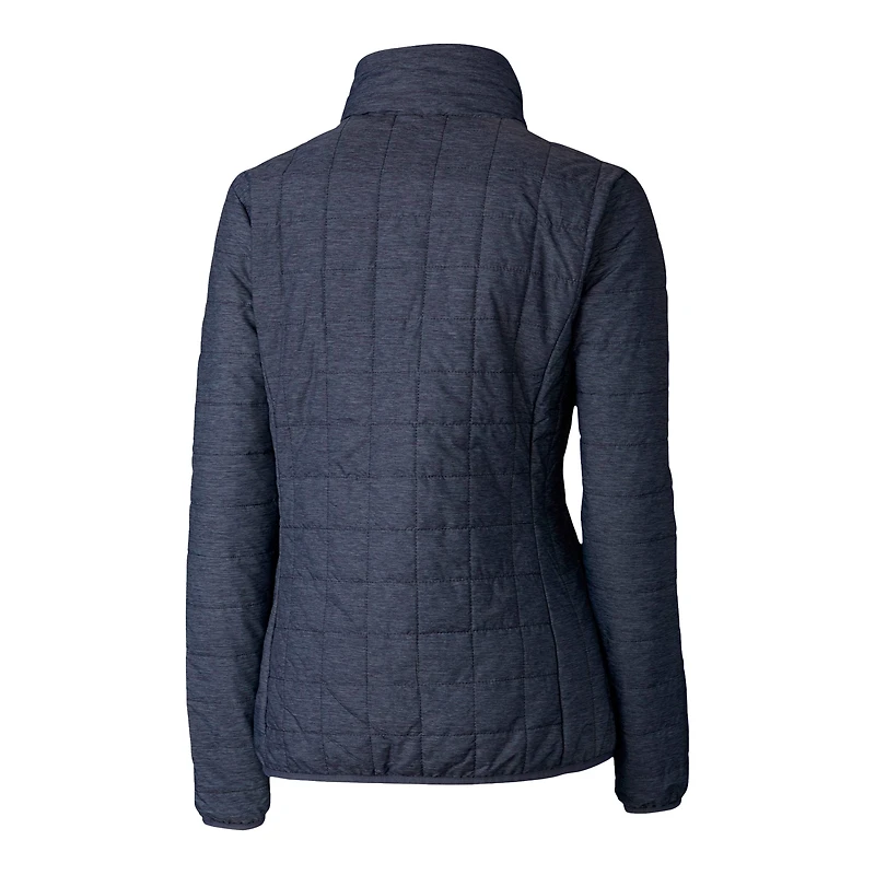 Women's Cutter & Buck  Anthracite Los Angeles Angels City Connect Rainier PrimaLoft Eco Insulated Full-Zip Puffer Jacket