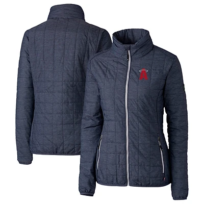 Women's Cutter & Buck  Anthracite Los Angeles Angels City Connect Rainier PrimaLoft Eco Insulated Full-Zip Puffer Jacket