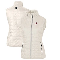 Women's Cutter & Buck Cream Los Angeles Angels Rainier PrimaLoft Eco Full-Zip Puffer Vest