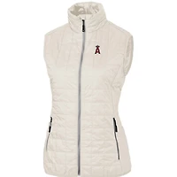 Women's Cutter & Buck Cream Los Angeles Angels Rainier PrimaLoft Eco Full-Zip Puffer Vest
