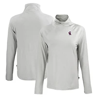 Women's Cutter & Buck Gray California Angels Cooperstown Collection Coastline Epic Comfort Eco Recycled Funnel Neck Raglan Pullover Top