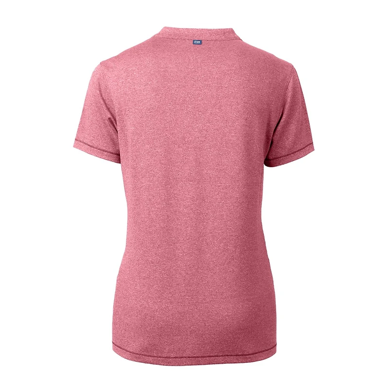 Women's Cutter & Buck Heather Red Los Angeles Angels DryTec Forge Stretch V-Neck Blade Top