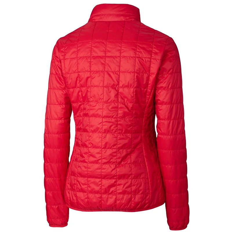 Doudoune zippée intégrale Cutter & Buck rouge Los Angeles Angels Rainier PrimaLoft Eco pour femme