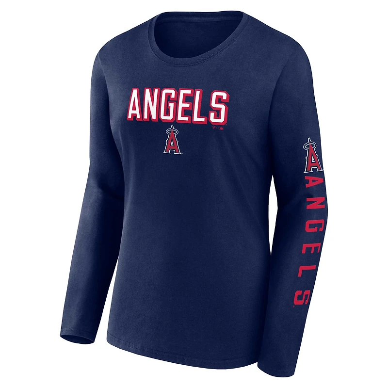 Women's Fanatics Navy/Red Los Angeles Angels T-Shirt Combo Pack