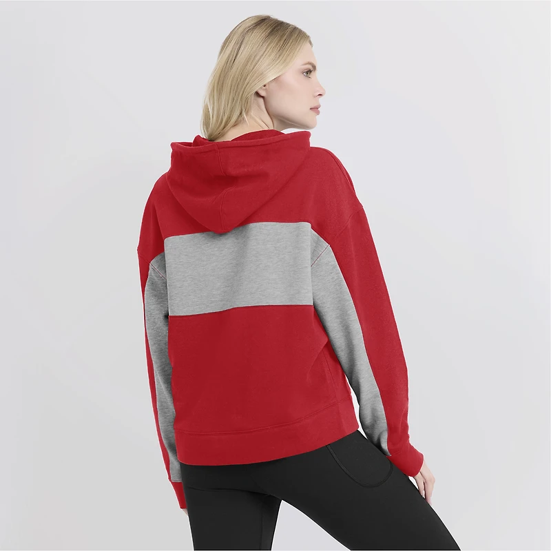 Sweat à capuche rouge Fanatics pour femmes, Los Angeles Angels Filled Stat Sheet