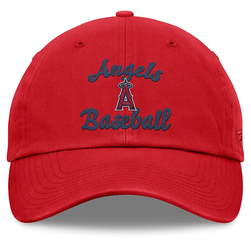Women's Fanatics Red Los Angeles Angels Fundamental Script Logo Adjustable Hat