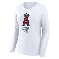 T-shirt léger ajusté à manches longues blanc Los Angeles Angels Fanatics pour femmes
