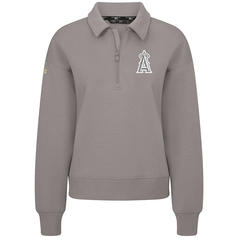 Pull à fermeture éclair quart de tour Canmore gris pour femme Levelwear des Los Angeles Angels