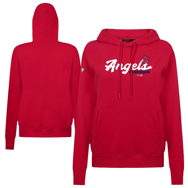 Women's Levelwear Red Los Angeles Angels Accolade Adorn Monument Pullover Hoodie