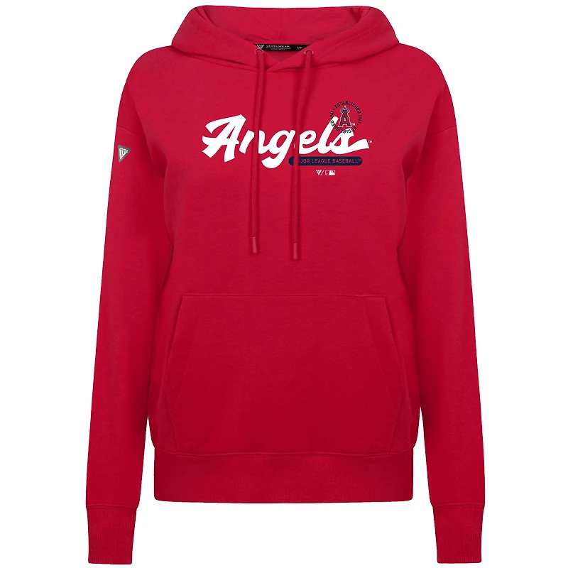 Sweat à capuche rouge Levelwear pour femme, motif Accolade Adorn Monument des Los Angeles Angels