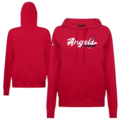 Women's Levelwear Red Los Angeles Angels Accolade Adorn Monument Pullover Hoodie