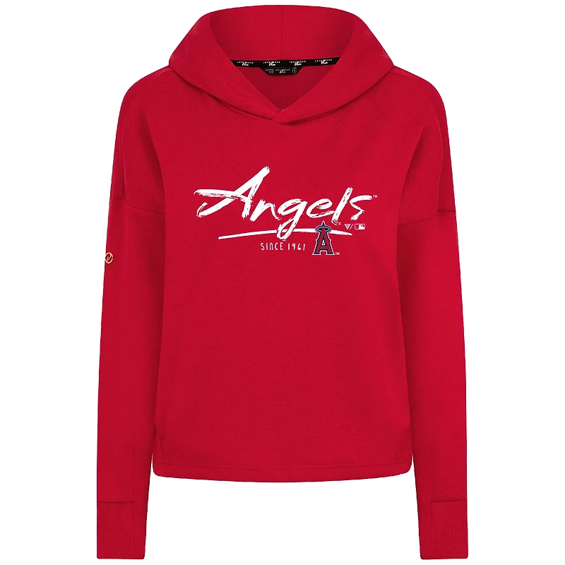 Sweat à capuche court rouge Levelwear Los Angeles Angels Accolade Sweet Express pour femme