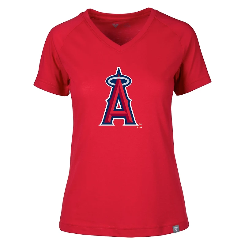 T-shirt col V Ariya rouge des Los Angeles Angels pour femme Levelwear