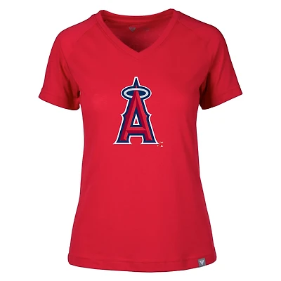 T-shirt col V Ariya rouge des Los Angeles Angels pour femme Levelwear