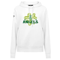 Women's Levelwear  White Los Angeles Angels St. Patrick's Day Adorn Shamrock Pullover Hoodie