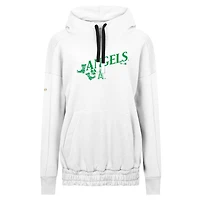 Women's Levelwear  White Los Angeles Angels St. Patrick's Day Waterfall Boots Pullover Hoodie