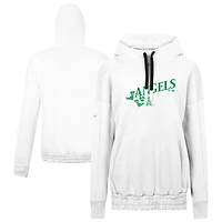 Women's Levelwear  White Los Angeles Angels St. Patrick's Day Waterfall Boots Pullover Hoodie