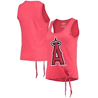 Débardeur tri-mélange rouge Majestic Threads Los Angeles Angels à encolure dégagée et dos nageur pour femmes