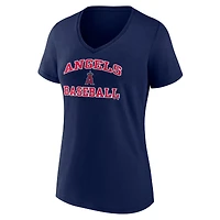 Women's Navy Los Angeles Angels Heart & Soul V-Neck T-Shirt