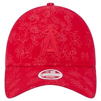 Casquette ajustable à imprimé floral ton sur ton 9TWENTY Los Angeles Angels de New Era pour femme