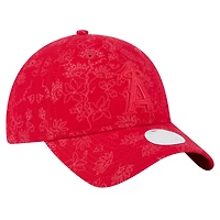 Casquette ajustable à imprimé floral ton sur ton 9TWENTY Los Angeles Angels de New Era pour femme