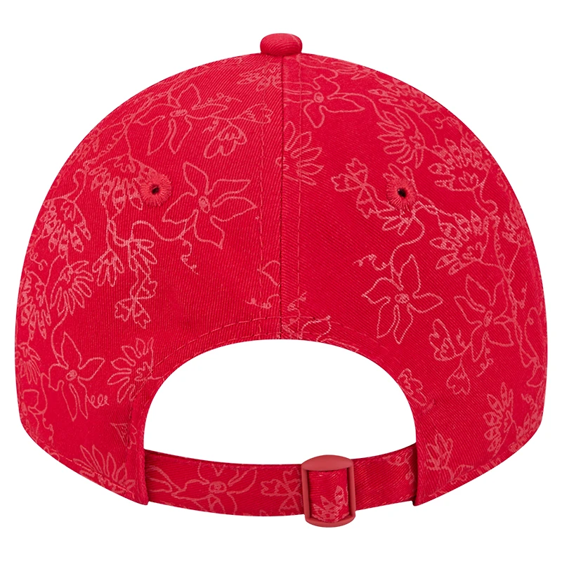 Women's New Era Red Los Angeles Angels Tonal Floral 9TWENTY Adjustable Hat
