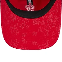 Women's New Era Red Los Angeles Angels Tonal Floral 9TWENTY Adjustable Hat
