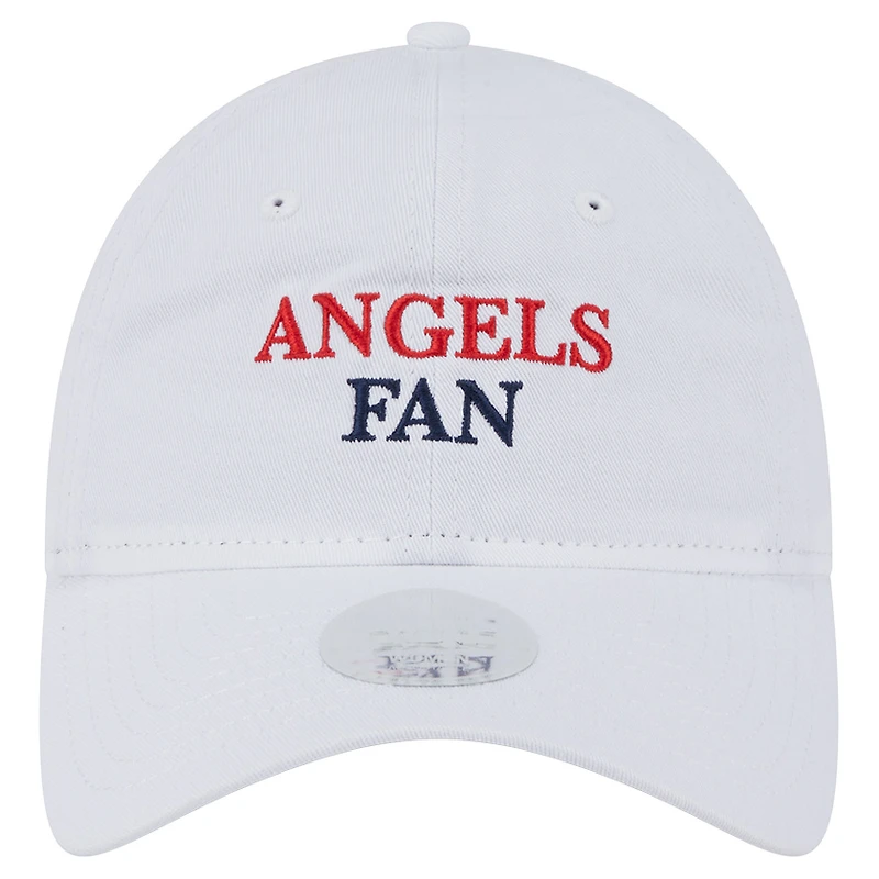Casquette New Era blanche 9TWENTY pour supporter des Los Angeles Angels