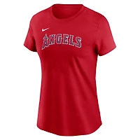 T-shirt Nike pour femme Mike Trout rouge Los Angeles Angels Cooperstown Collection Fuse avec nom et numéro