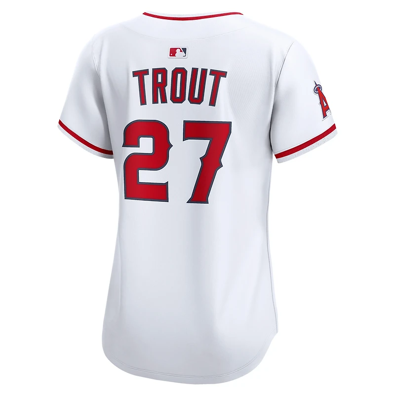 Maillot Nike Mike Trout blanc Los Angeles Angels domicile en édition limitée pour femme