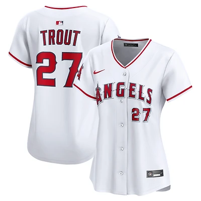 Maillot Nike Mike Trout blanc Los Angeles Angels domicile en édition limitée pour femme