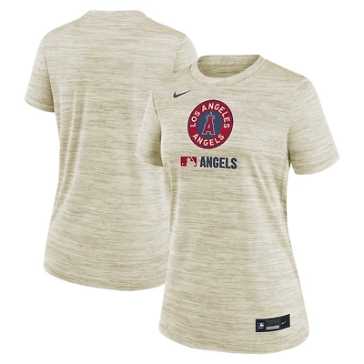 Women's Nike Natural Los Angeles Angels Authentic Collection City Connect Velocity Performance T-Shirt