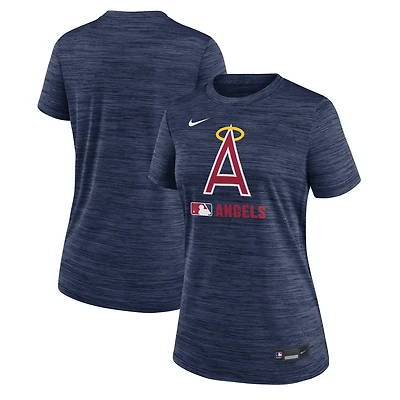 Women's Nike Navy Los Angeles Angels Authentic Collection Alternate Logo Velocity Dri-FIT T-Shirt