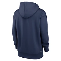 Women's Nike Navy Los Angeles Angels Authentic Collection Lockup Alternate Logo Therma Hoodie