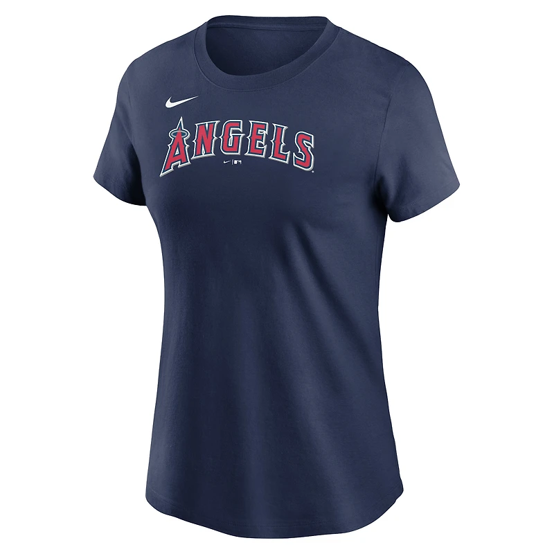 T-shirt Nike bleu marine avec logo Los Angeles Angels Fuse pour femme