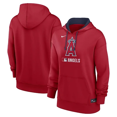 Sweat à capuche Nike rouge Therma Authentic Collection des Los Angeles Angels pour femme