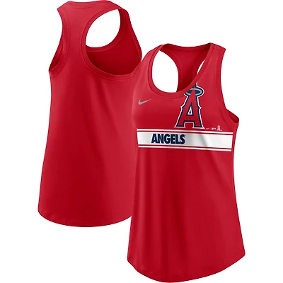 Women's Nike Red Los Angeles Angels Cropped Logo Performance Racerback Tank Top